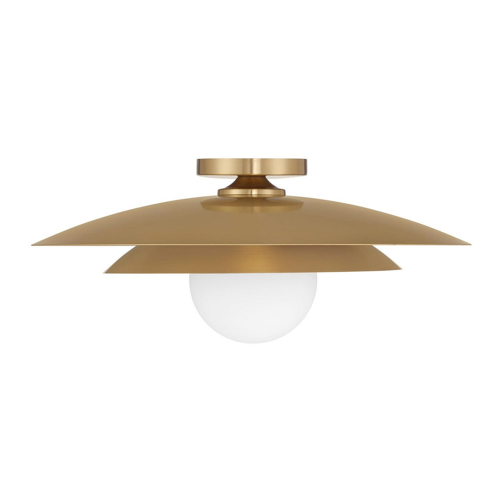 Sherrer One Light Semi-Flush Mount in Warm Brass Savoy House
