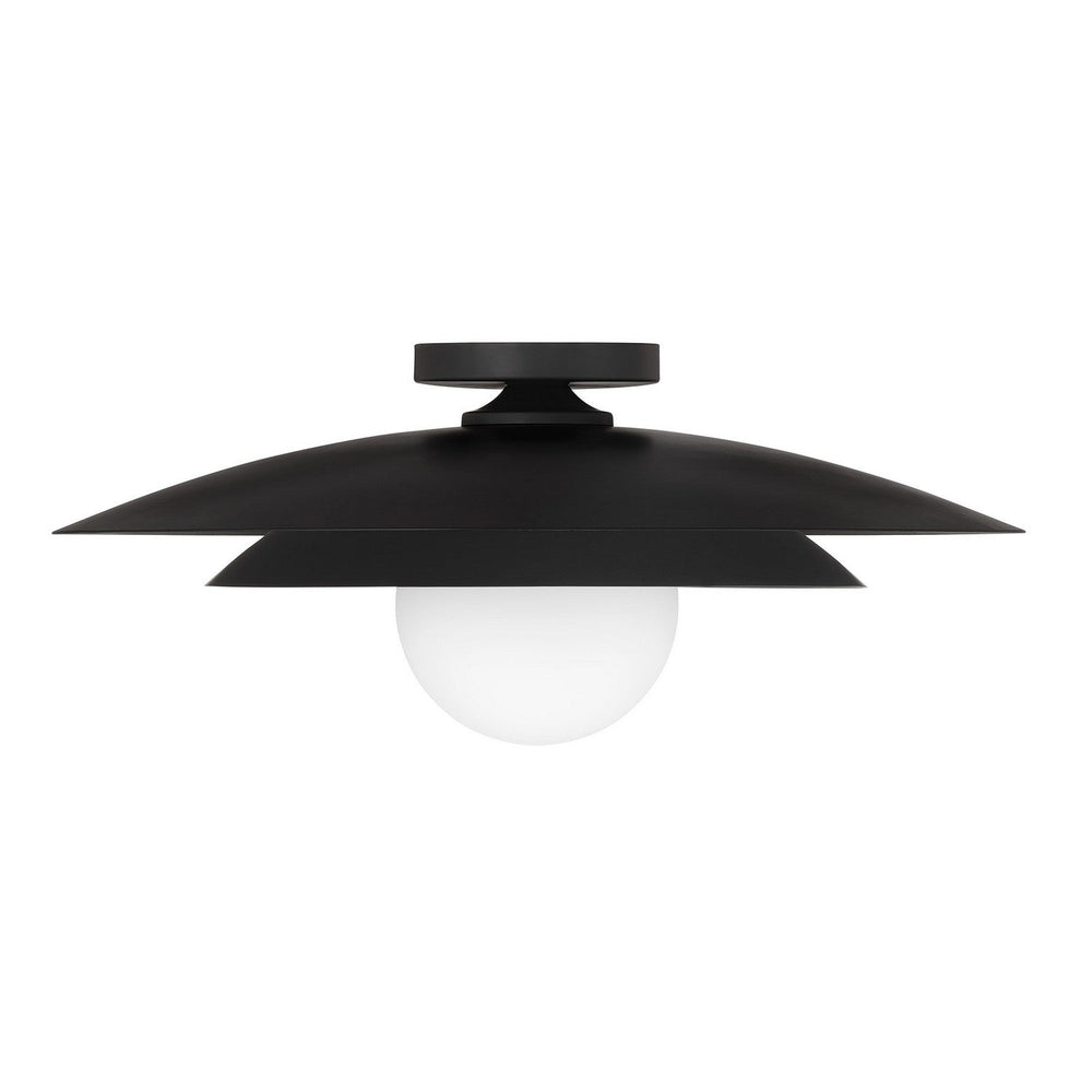 Sherrer One Light Semi-Flush Mount in Matte Black Savoy House