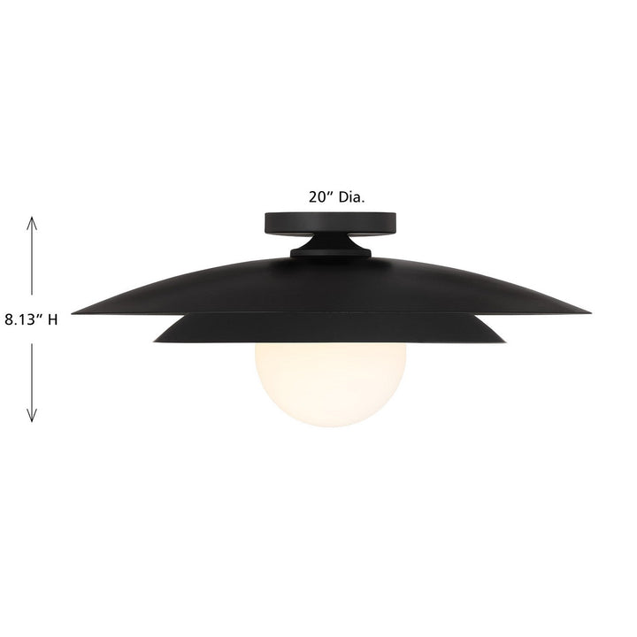 Savoy House - 6-5564-1-89 - One Light Semi-Flush Mount - Sherrer - Matte Black