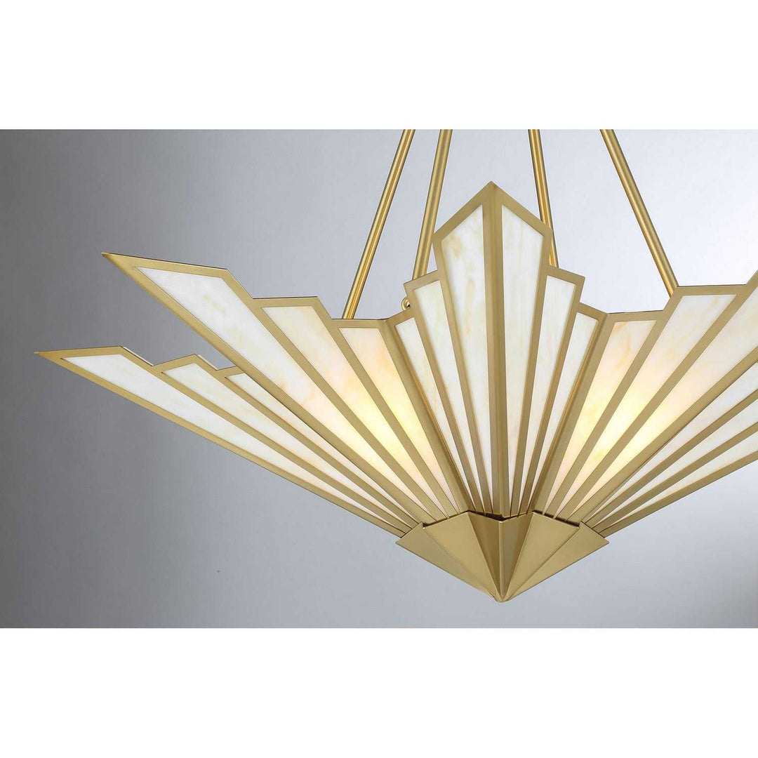 Savoy House - 7-1038-4-322 - Four Light Pendant - Rivage - Warm Brass