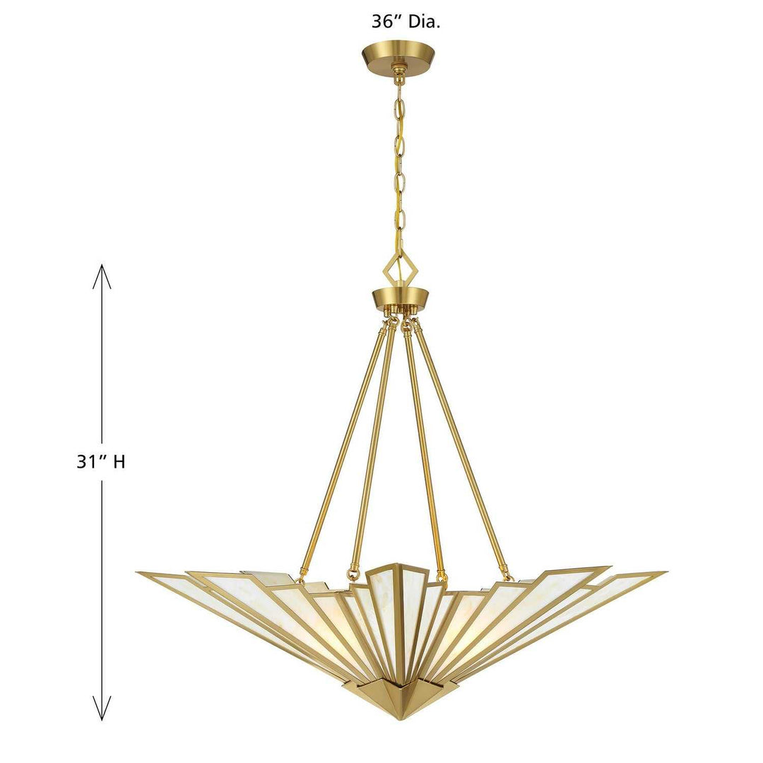 Savoy House - 7-1038-4-322 - Four Light Pendant - Rivage - Warm Brass