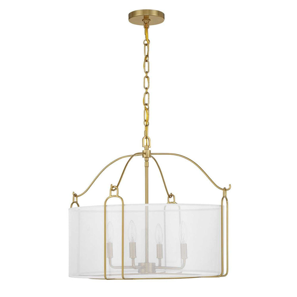 Ashlay Four Light Pendant in Warm Brass Savoy House