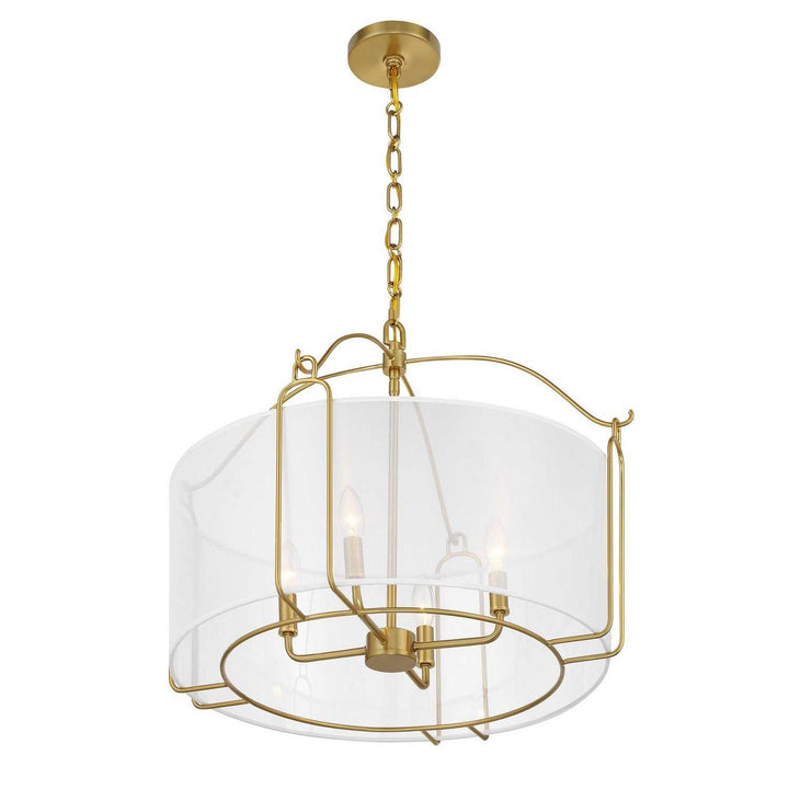Ashlay Four Light Pendant in Warm Brass Savoy House