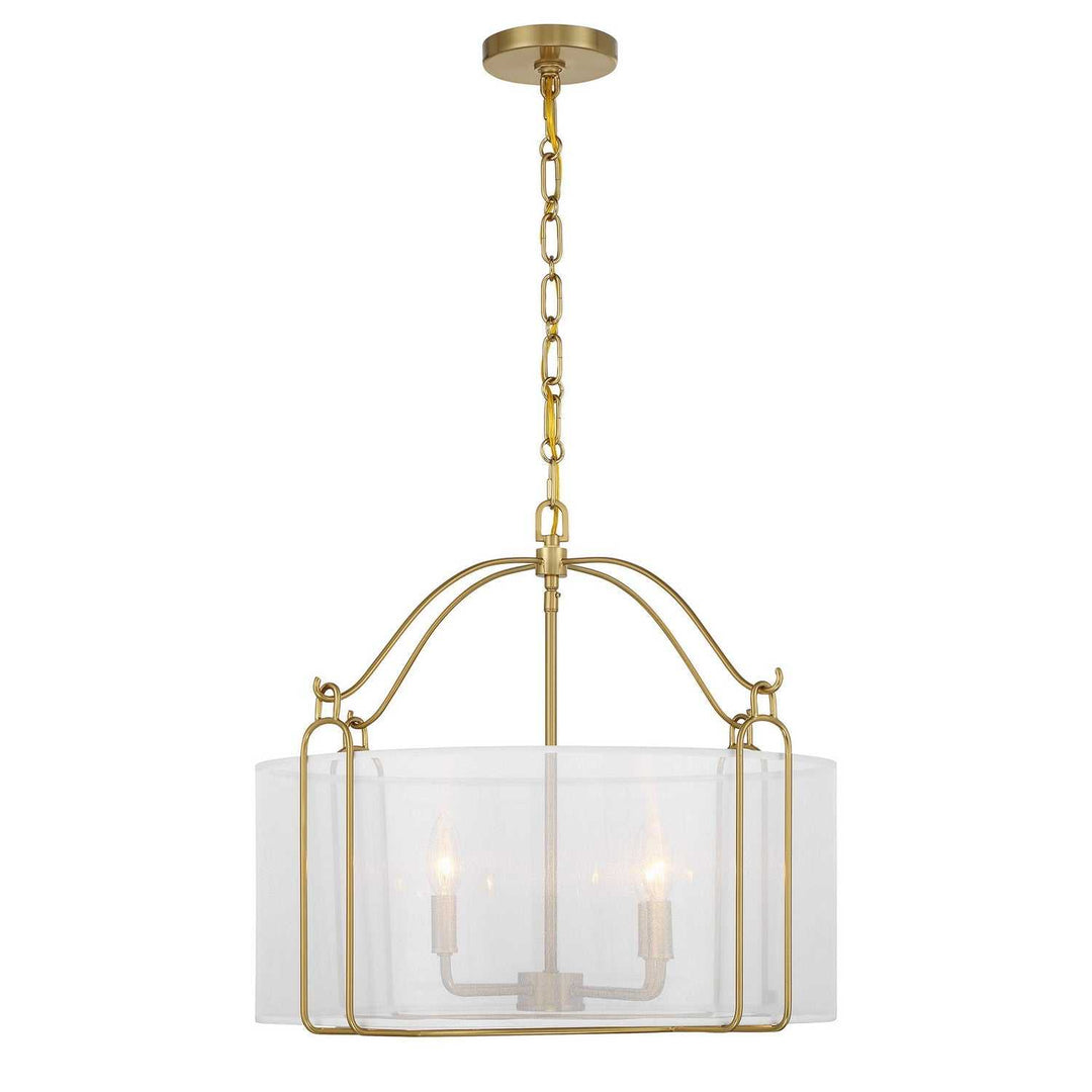 Ashlay Four Light Pendant in Warm Brass Savoy House