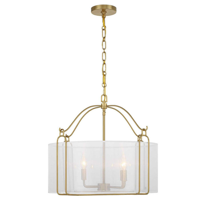Ashlay Four Light Pendant in Warm Brass Savoy House