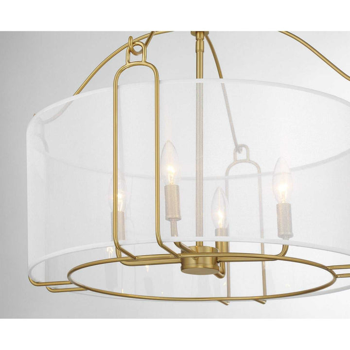 Ashlay Four Light Pendant in Warm Brass Savoy House