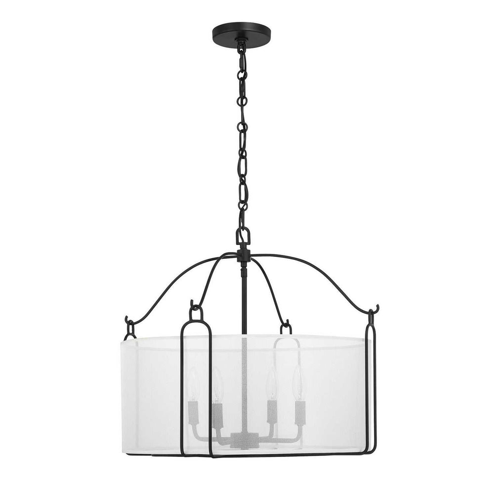 Ashlay Four Light Pendant in Matte Black Savoy House