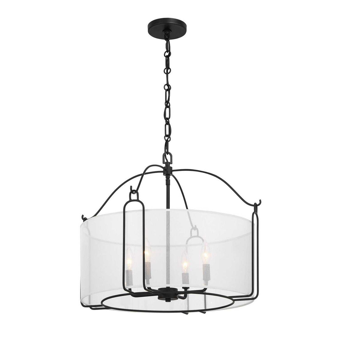 Ashlay Four Light Pendant in Matte Black Savoy House