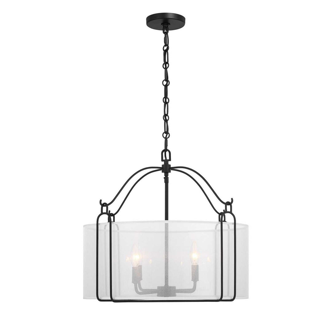 Ashlay Four Light Pendant in Matte Black Savoy House
