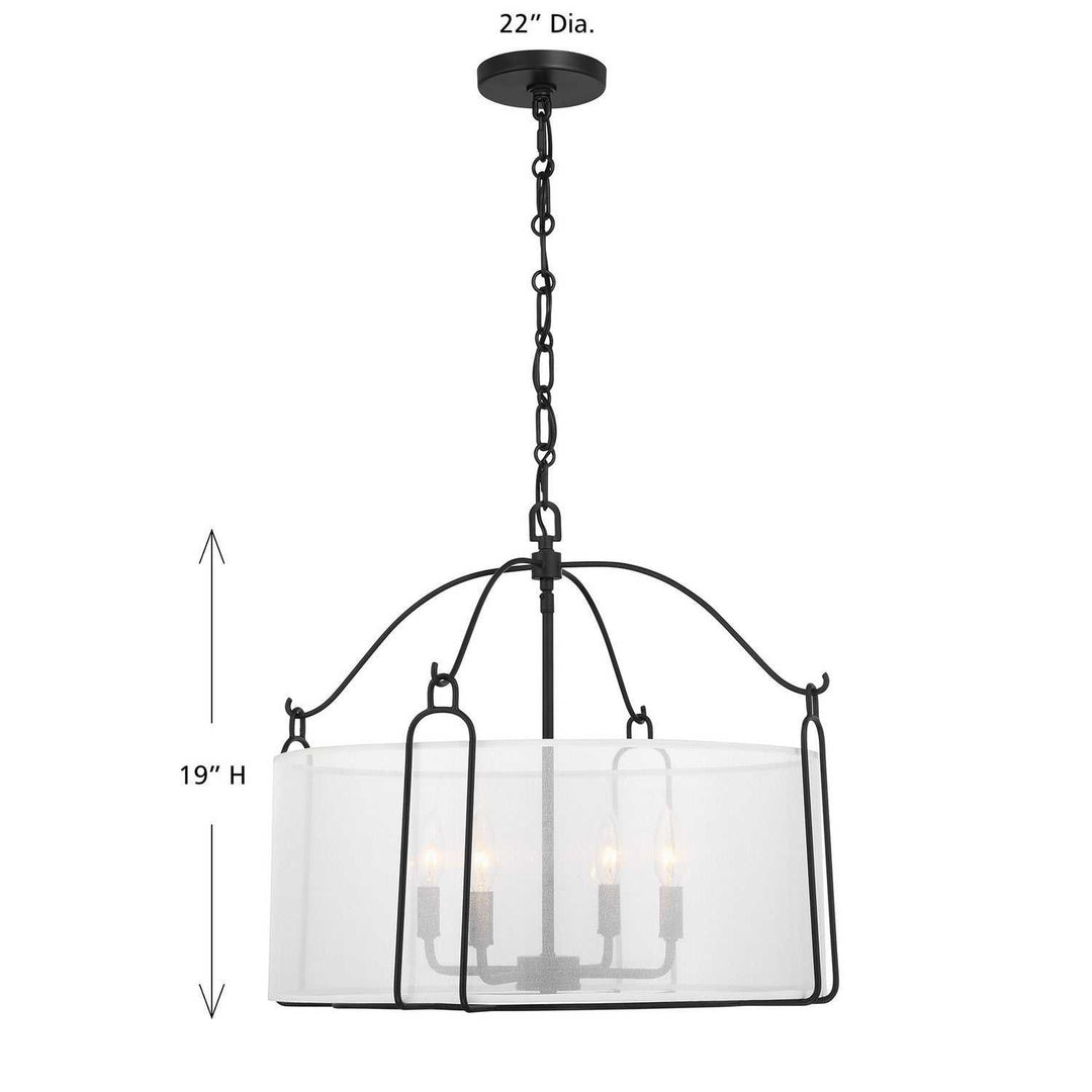 Ashlay Four Light Pendant in Matte Black Savoy House