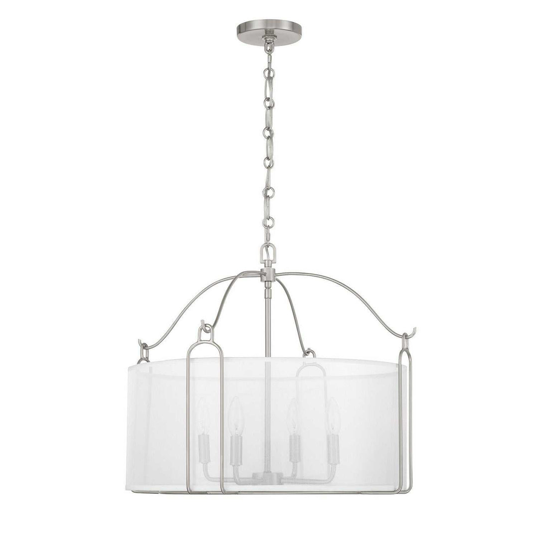 Ashlay Four Light Pendant in Satin Nickel Savoy House