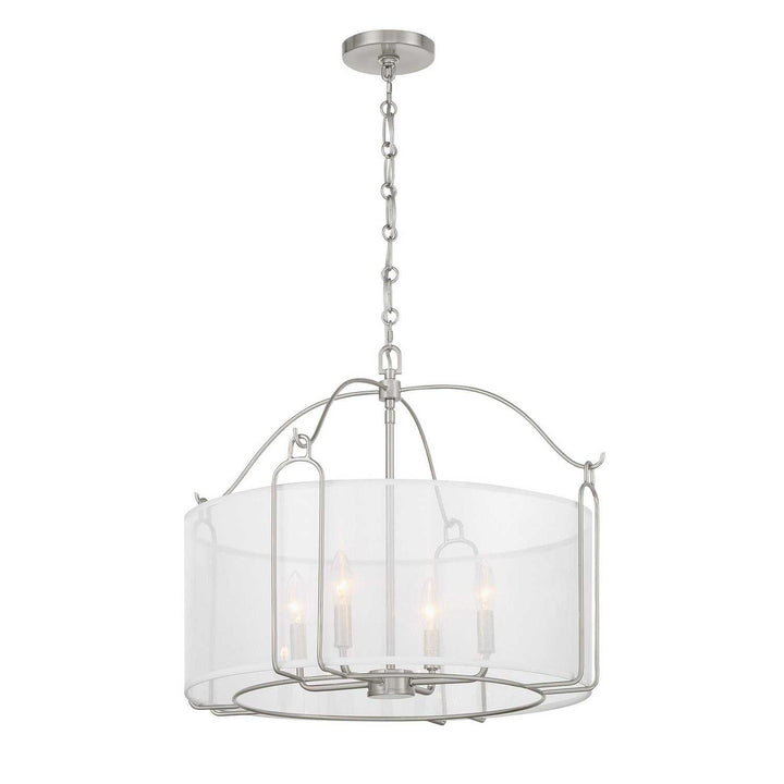 Ashlay Four Light Pendant in Satin Nickel Savoy House