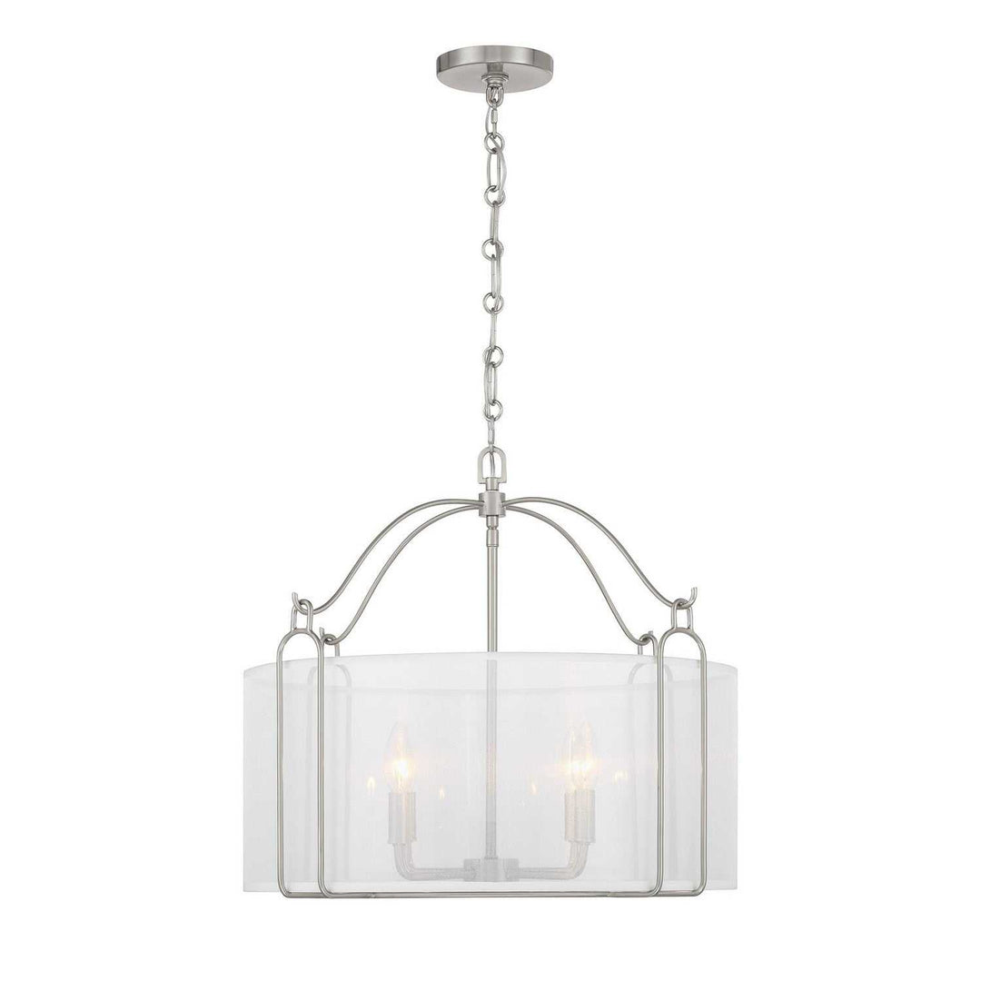 Ashlay Four Light Pendant in Satin Nickel Savoy House