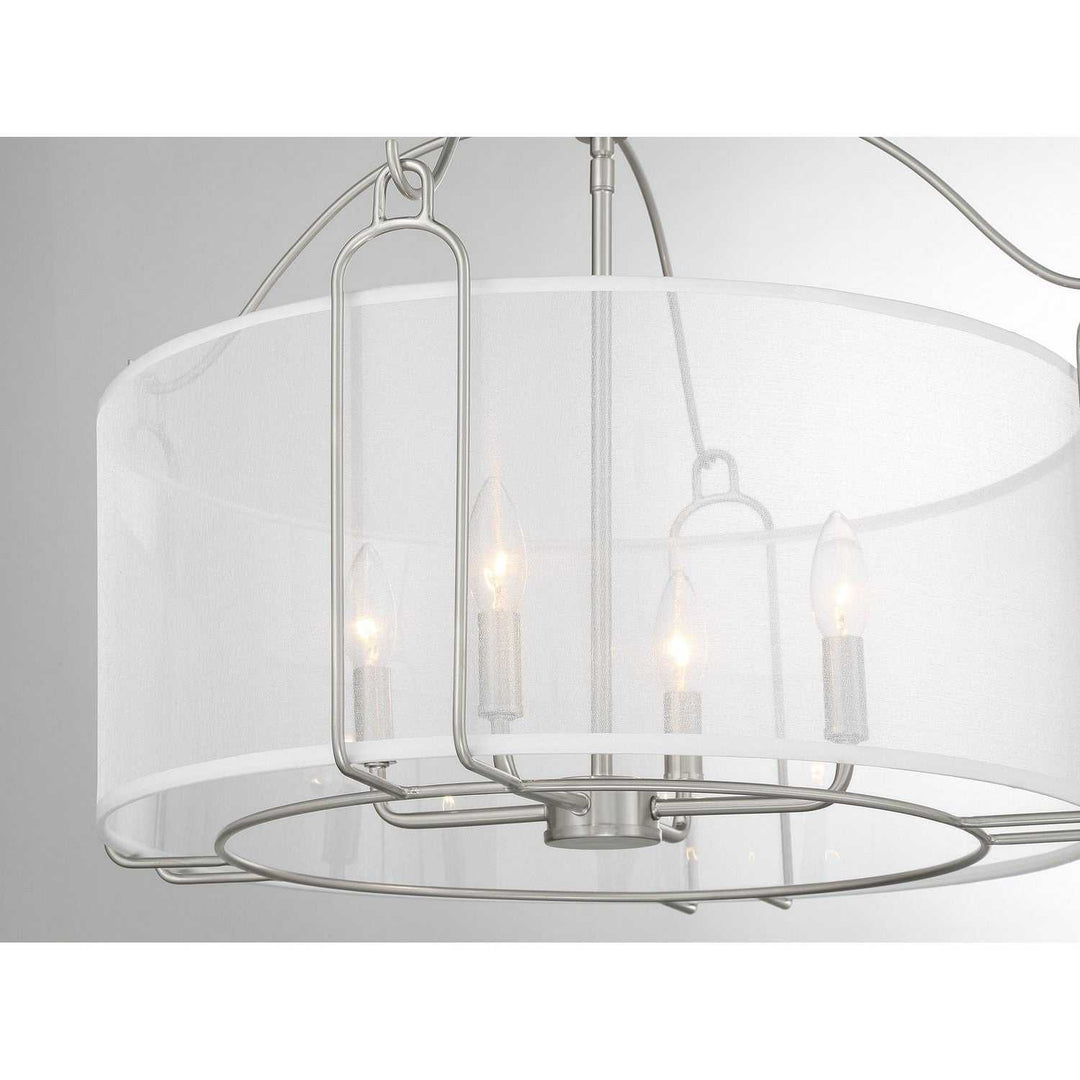 Ashlay Four Light Pendant in Satin Nickel Savoy House