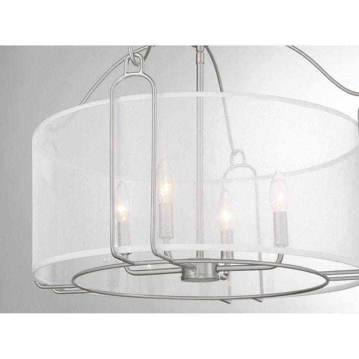 Ashlay Four Light Pendant in Satin Nickel Savoy House
