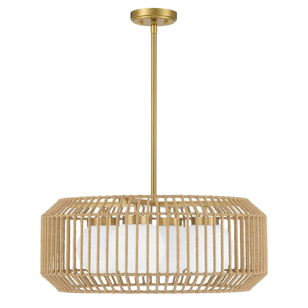 Pastis Four Light Pendant in Warm Brass Savoy House