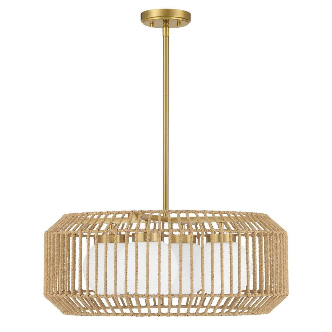 Pastis Four Light Pendant in Warm Brass Savoy House