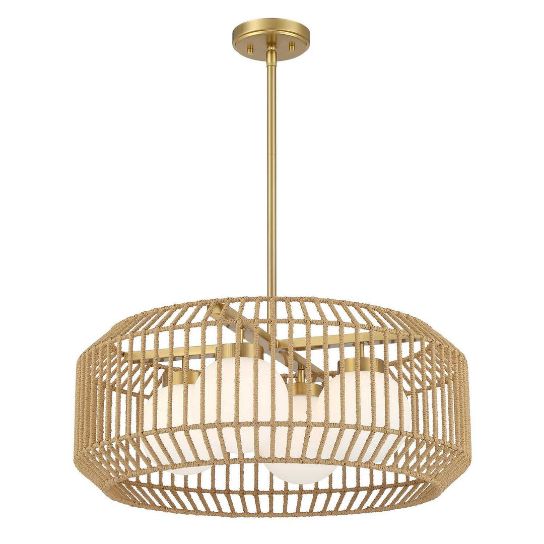 Pastis Four Light Pendant in Warm Brass Savoy House