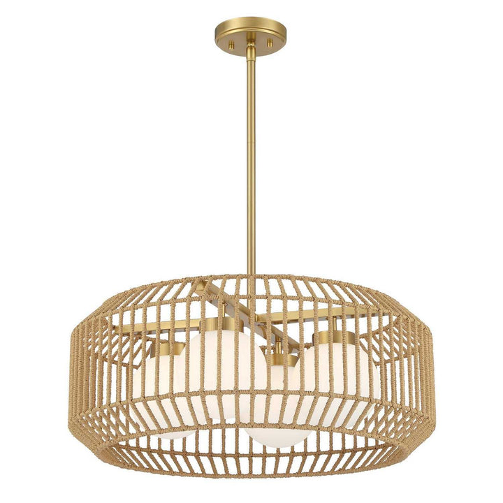 Pastis Four Light Pendant in Warm Brass Savoy House