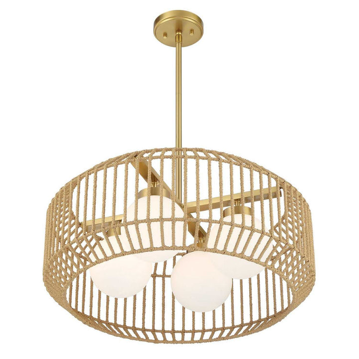 Pastis Four Light Pendant in Warm Brass Savoy House