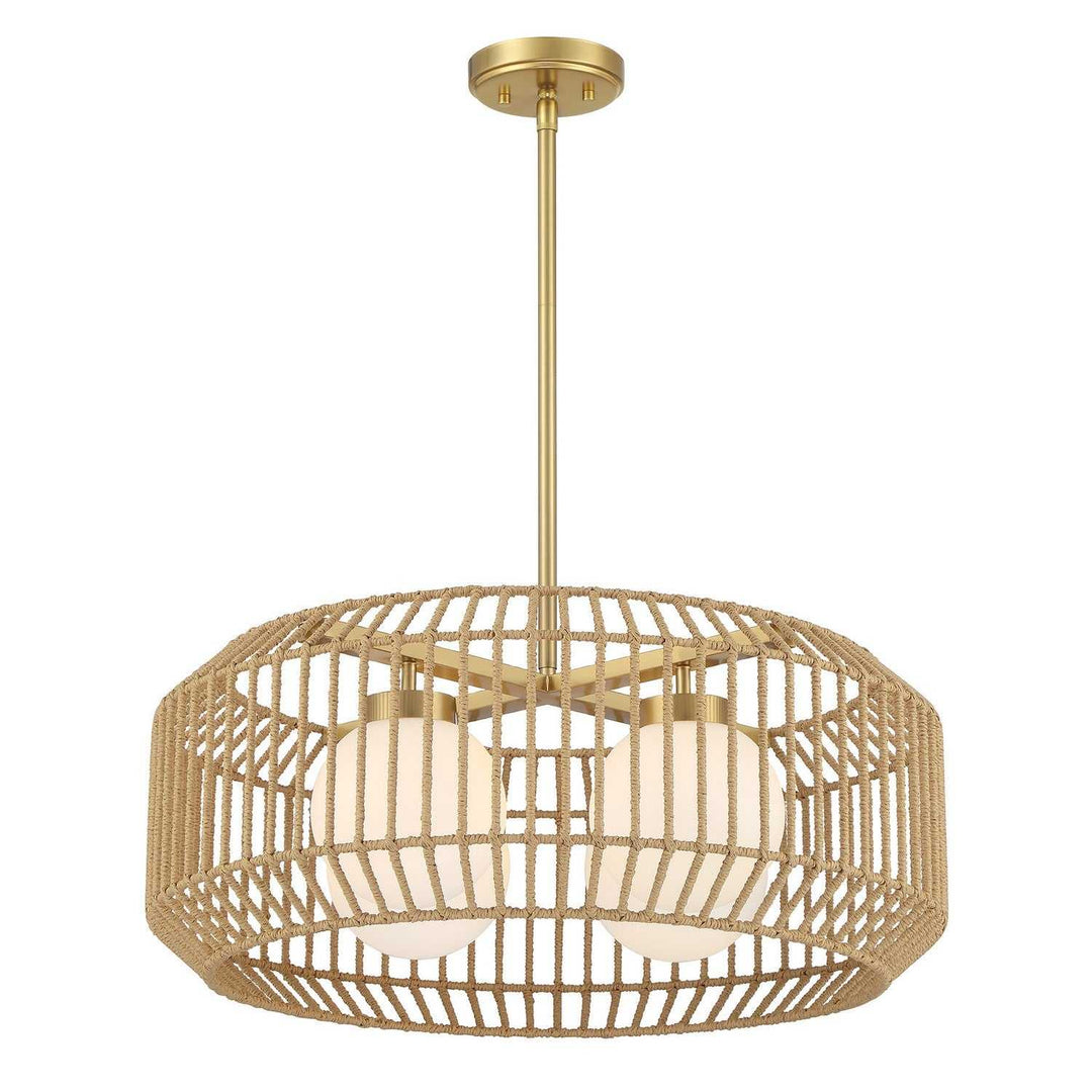 Pastis Four Light Pendant in Warm Brass Savoy House