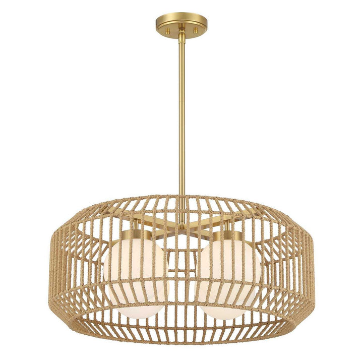 Pastis Four Light Pendant in Warm Brass Savoy House