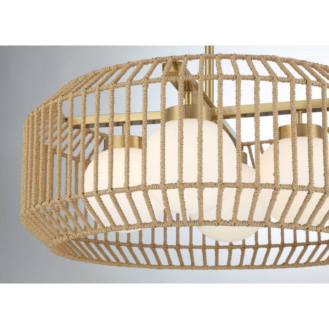 Pastis Four Light Pendant in Warm Brass Savoy House