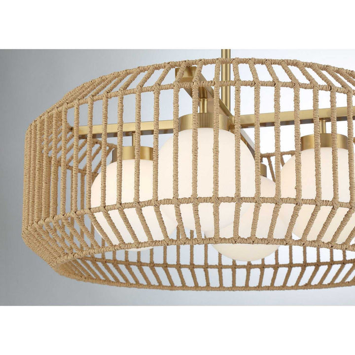 Pastis Four Light Pendant in Warm Brass Savoy House