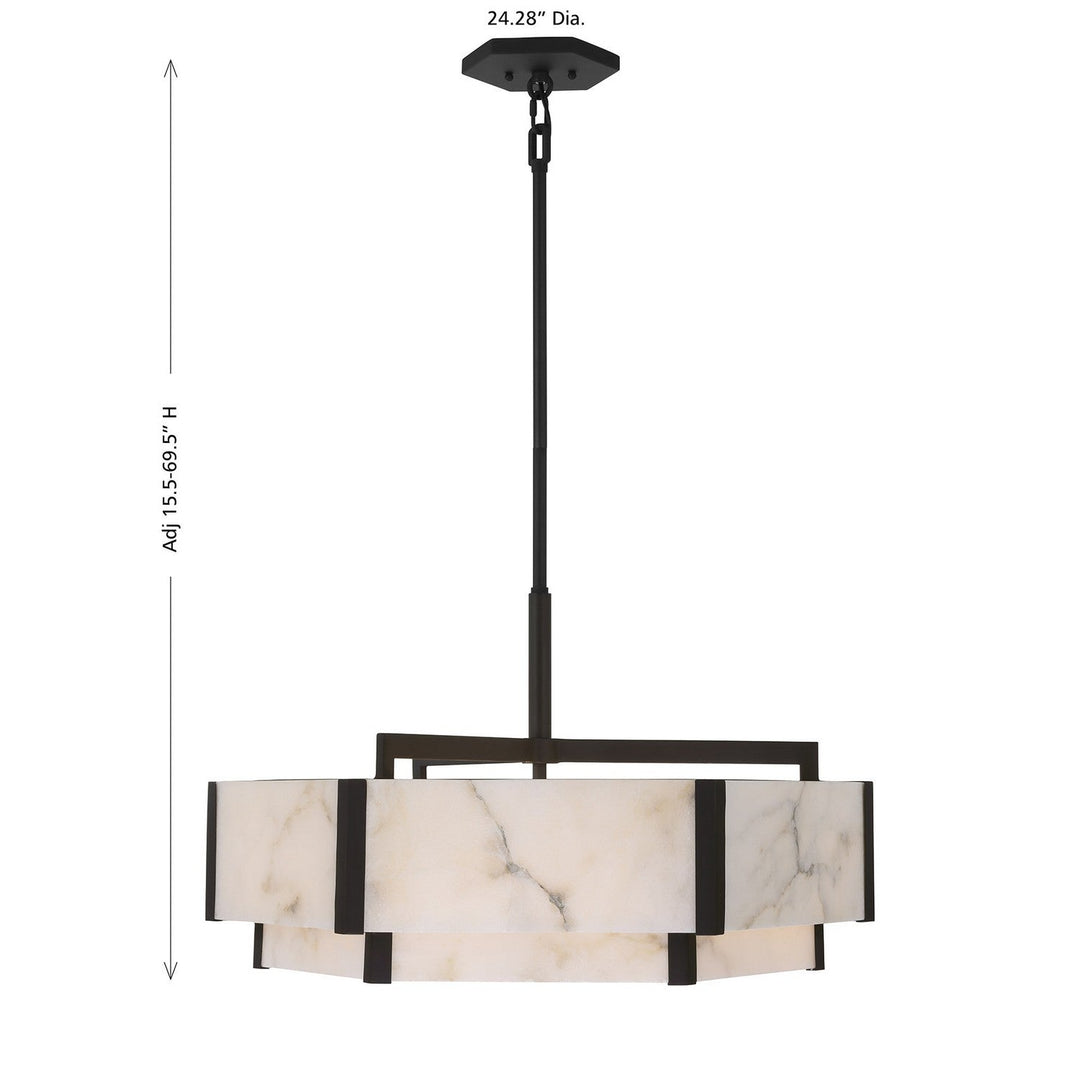 Orleans Six Light Pendant in Black Cashmere Savoy House