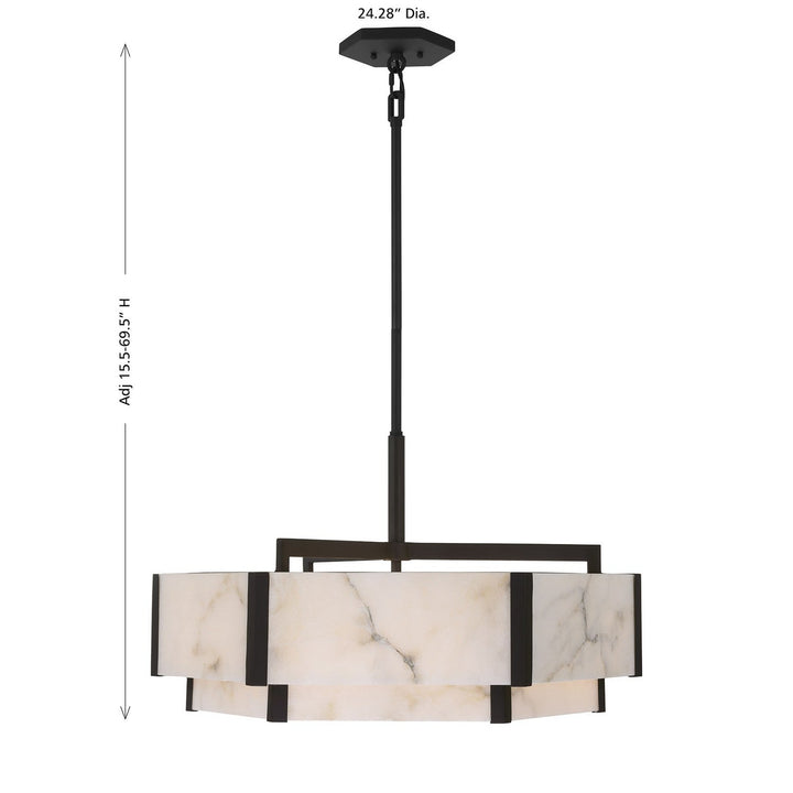 Orleans Six Light Pendant in Black Cashmere Savoy House