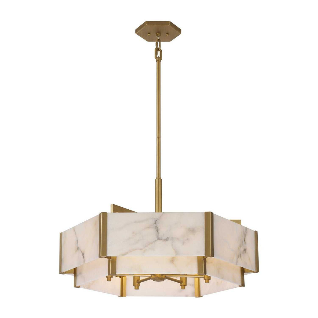 Orleans Six Light Pendant in Distressed Gold Savoy House
