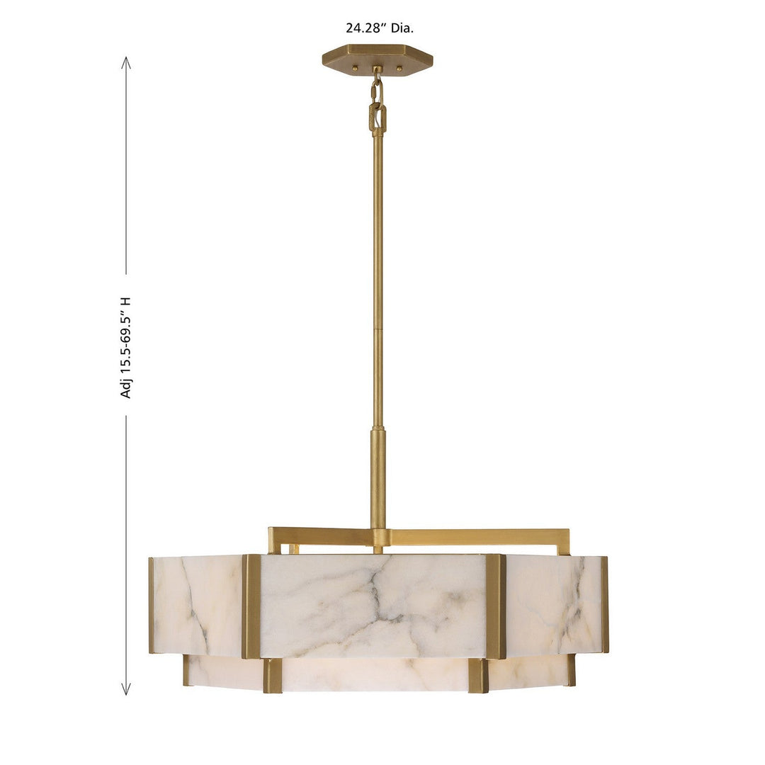 Orleans Six Light Pendant in Distressed Gold Savoy House