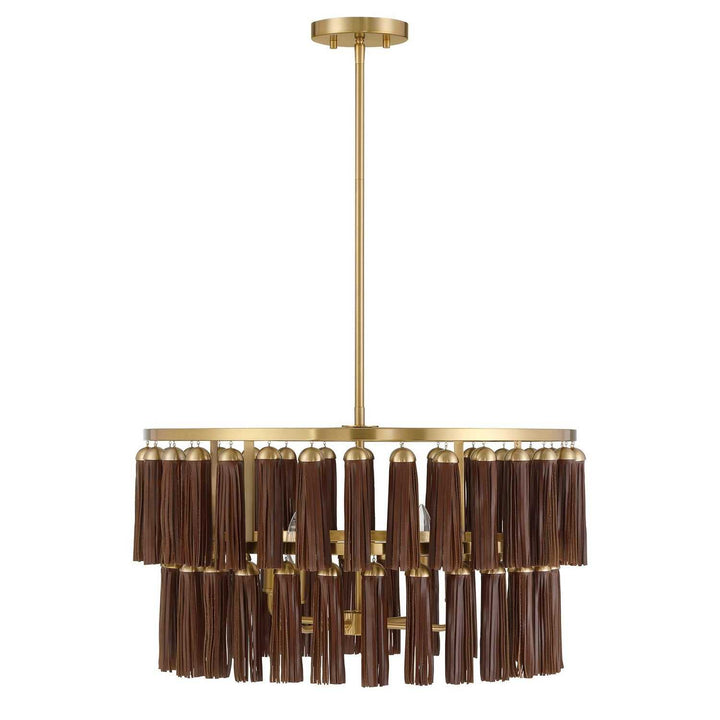 Aquitane Four Light Pendant in Warm Brass Savoy House