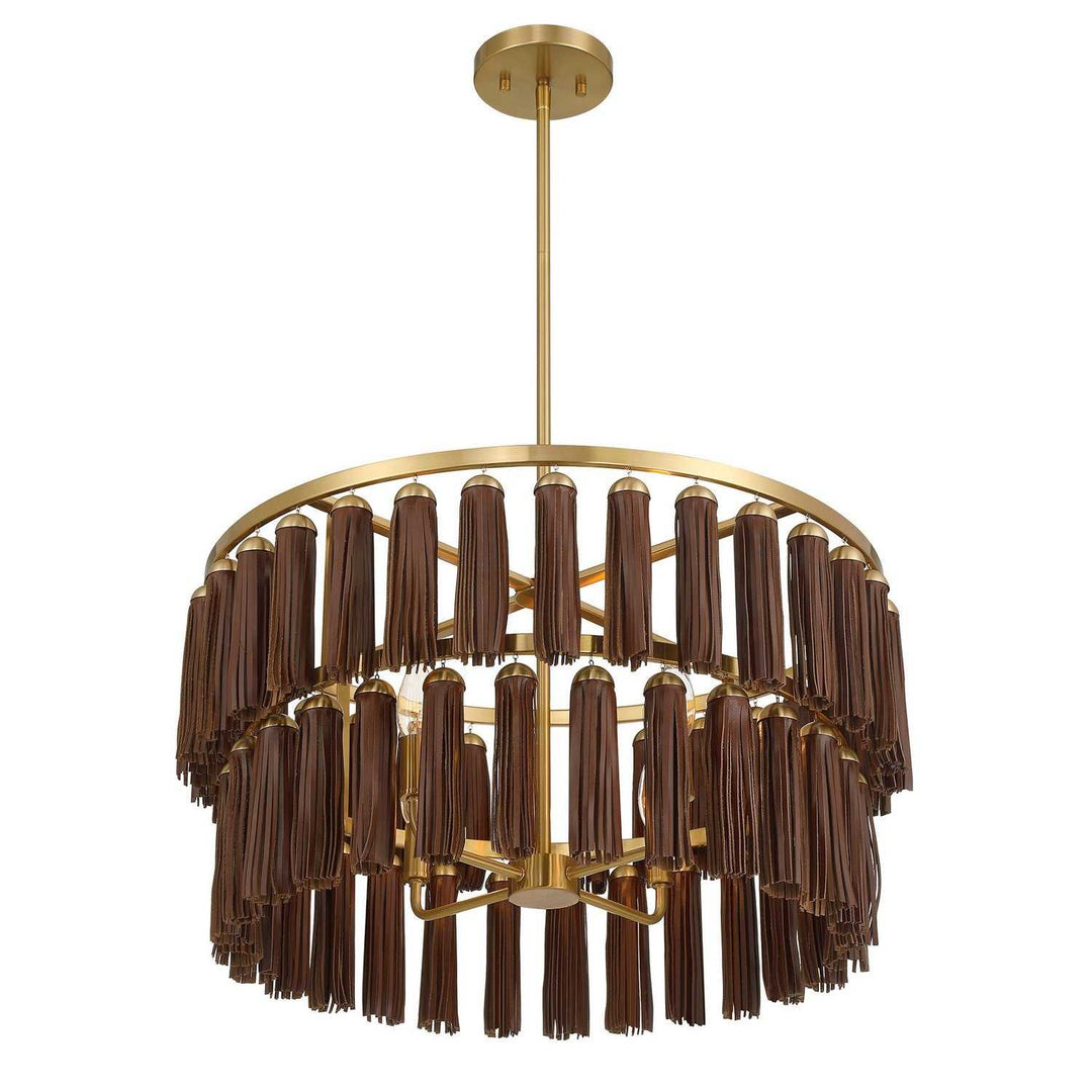 Aquitane Four Light Pendant in Warm Brass Savoy House