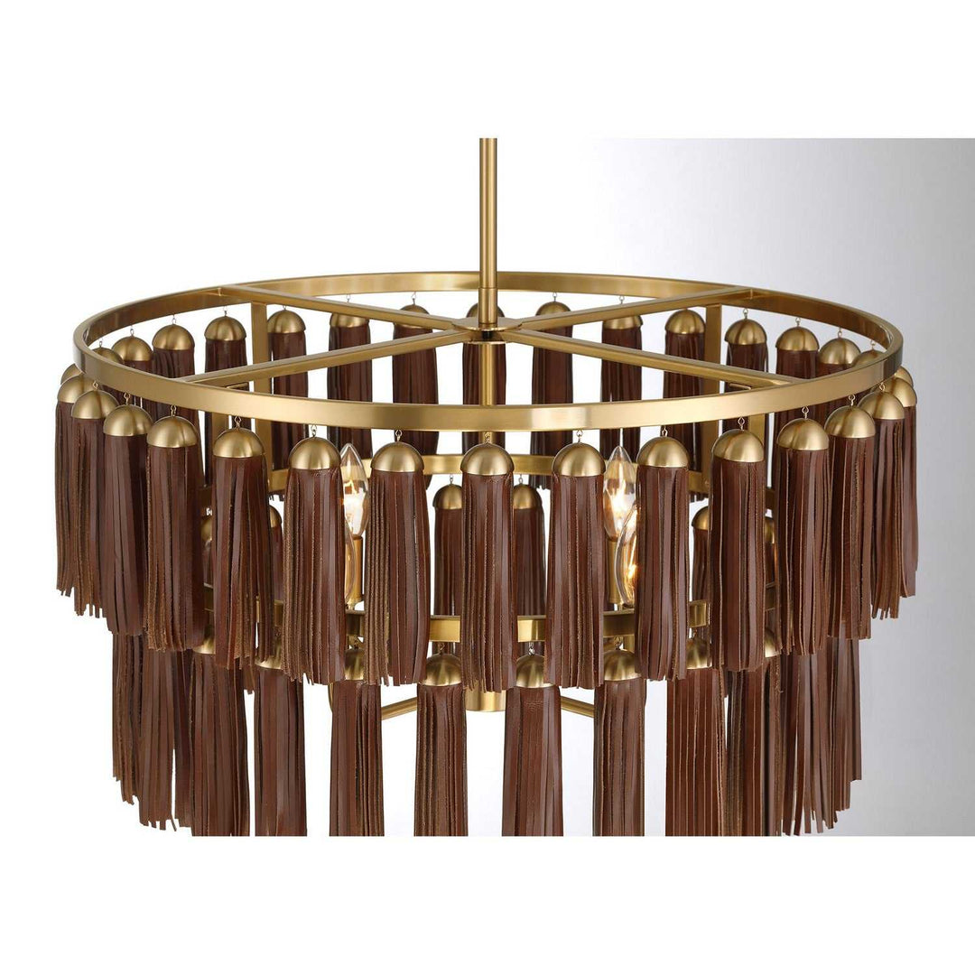 Aquitane Four Light Pendant in Warm Brass Savoy House