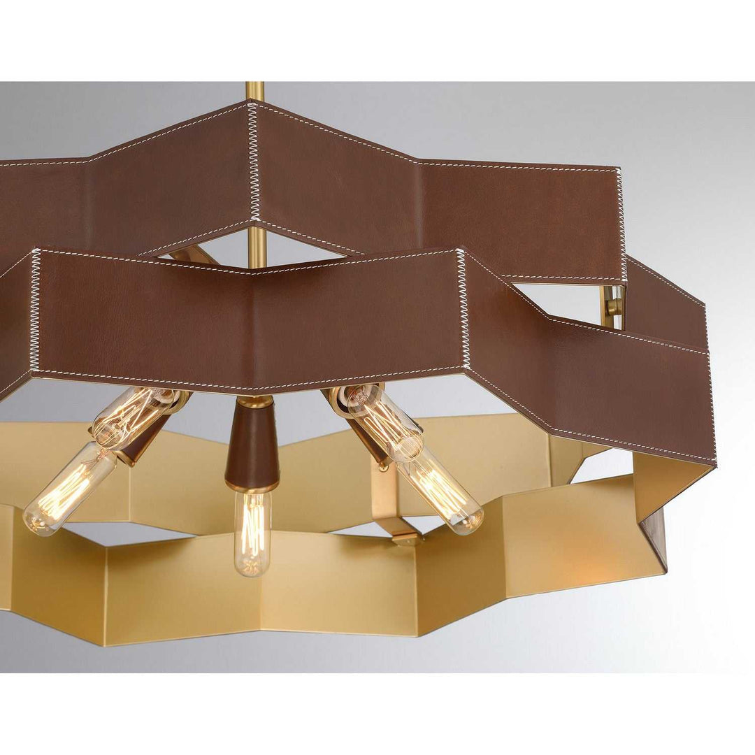 Atherton Five Light Pendant in Warm Brass Savoy House