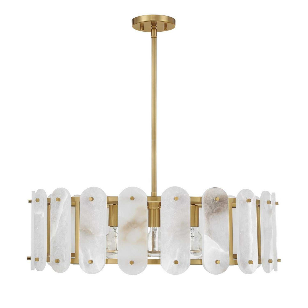 Antolini Five Light Pendant in Warm Brass Savoy House
