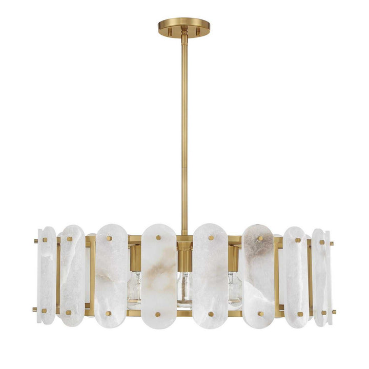 Antolini Five Light Pendant in Warm Brass Savoy House