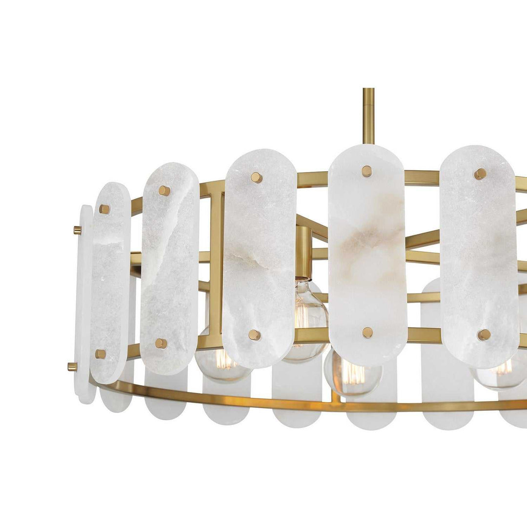 Antolini Five Light Pendant in Warm Brass Savoy House