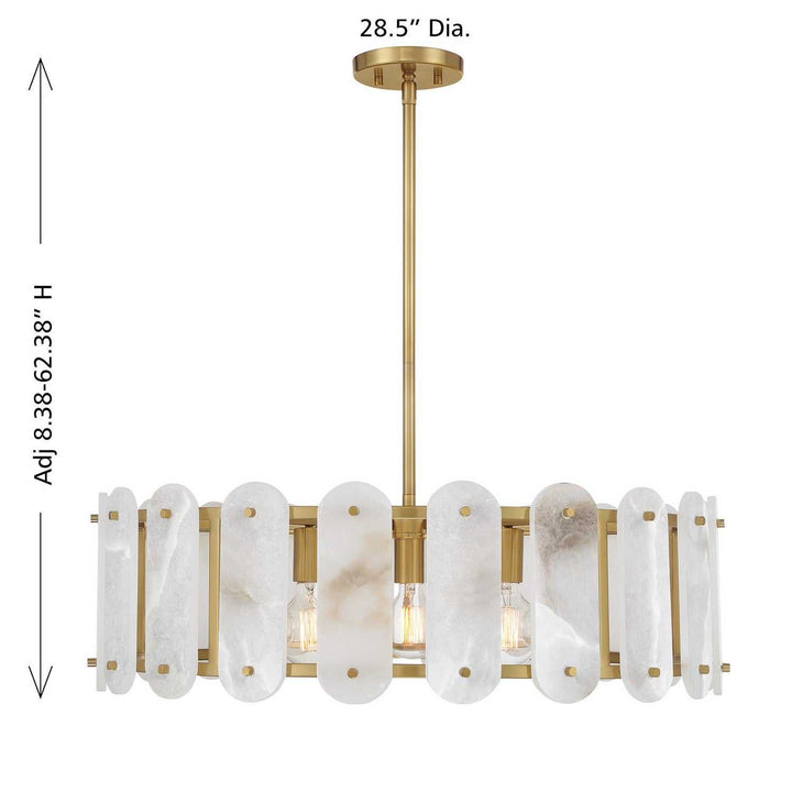Antolini Five Light Pendant in Warm Brass Savoy House