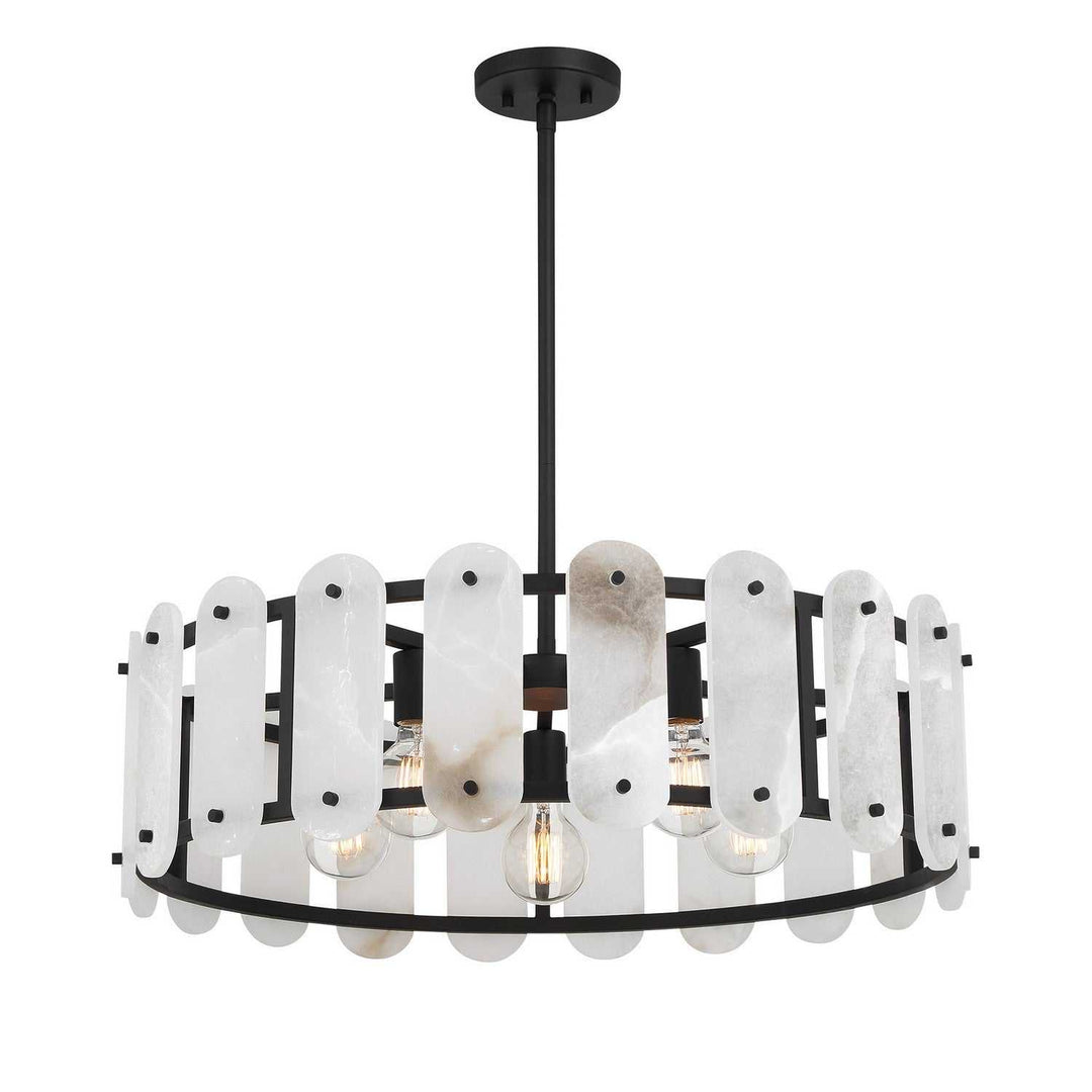 Antolini Five Light Pendant in Black Cashmere Savoy House