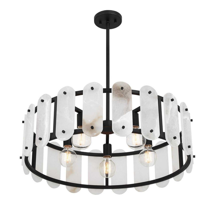 Antolini Five Light Pendant in Black Cashmere Savoy House