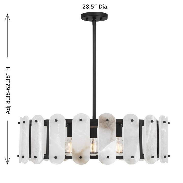 Antolini Five Light Pendant in Black Cashmere Savoy House