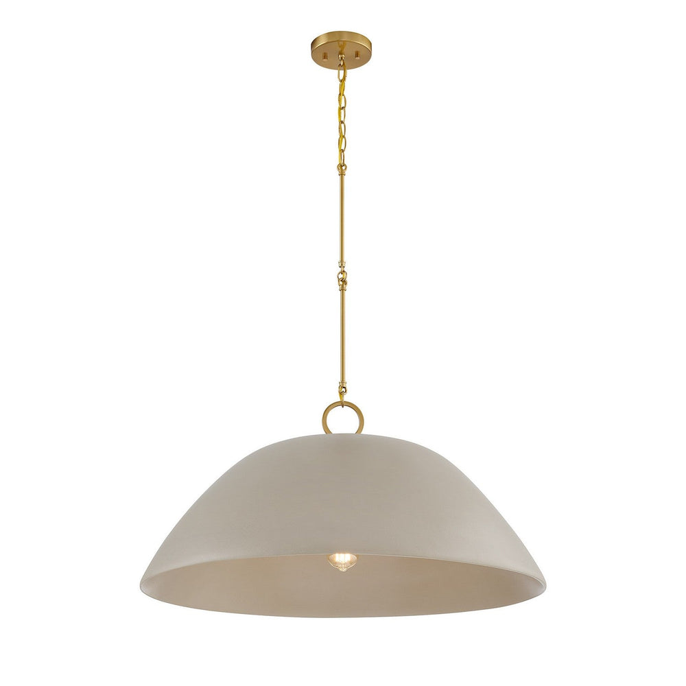 Alta One Light Pendant in Concrete and Brass Savoy House