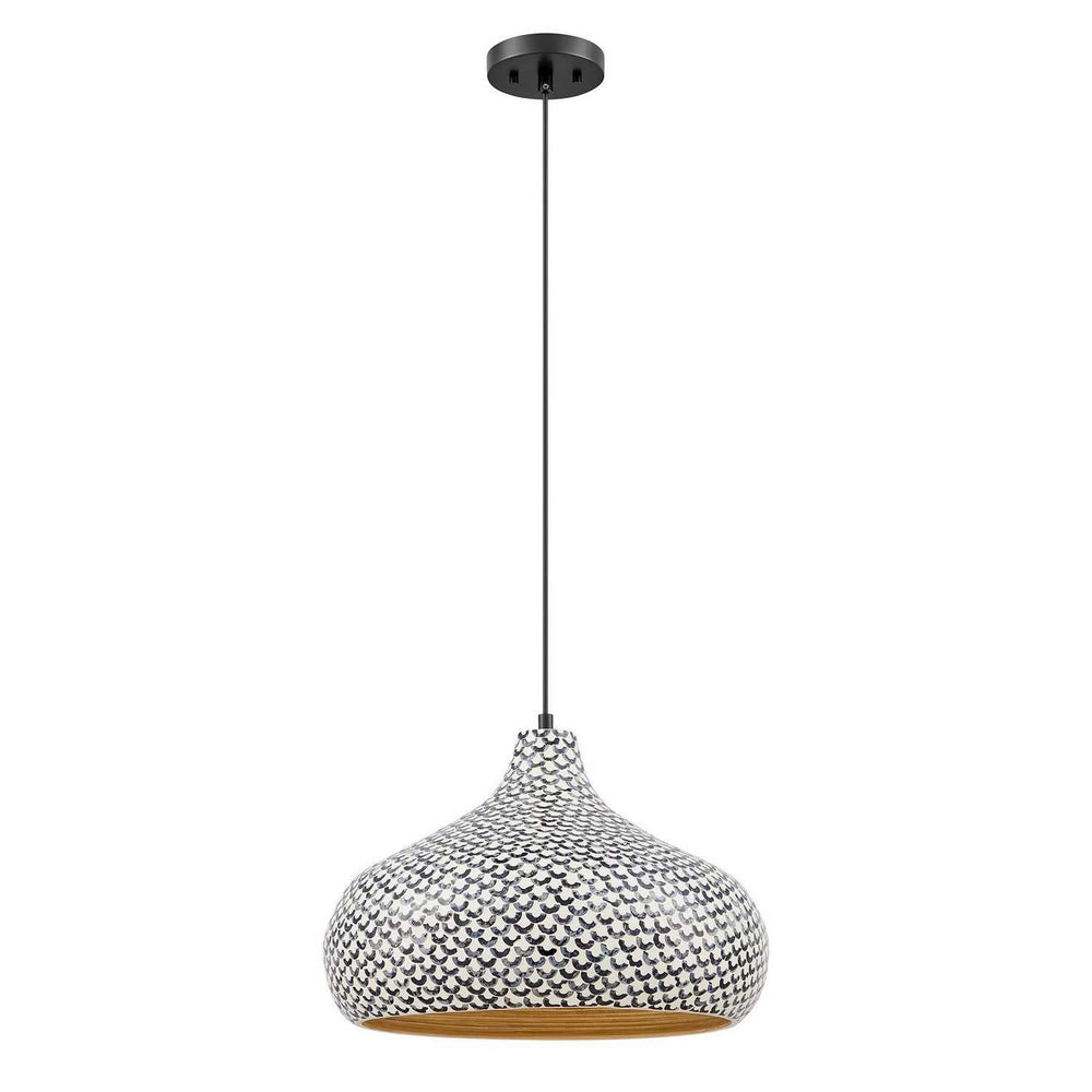 Savoy House - 7-3095-1-201 - One Light Pendant - Jade - Black/White Shell
