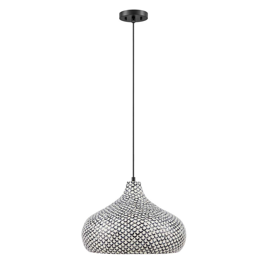 Savoy House - 7-3095-1-201 - One Light Pendant - Jade - Black/White Shell