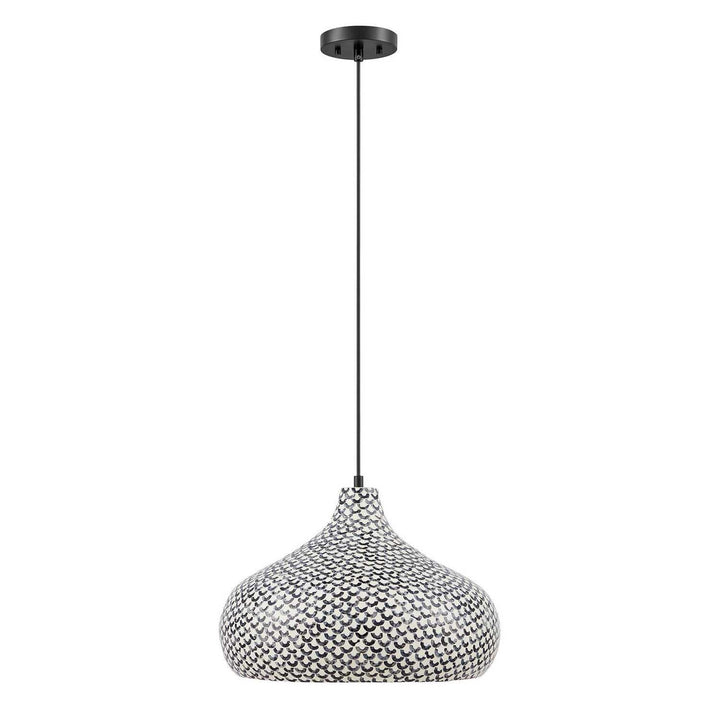 Savoy House - 7-3095-1-201 - One Light Pendant - Jade - Black/White Shell