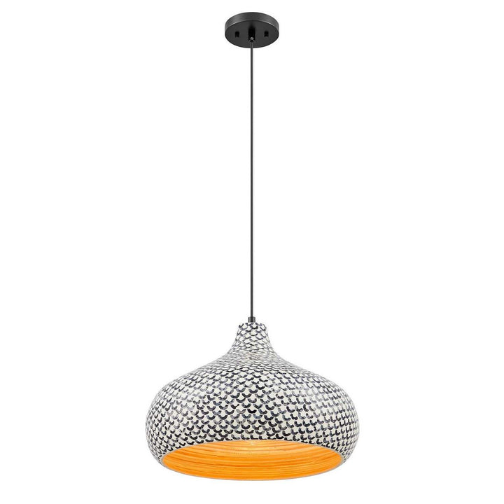 Savoy House - 7-3095-1-201 - One Light Pendant - Jade - Black/White Shell