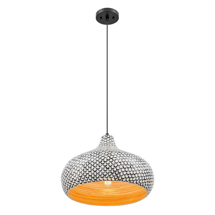 Savoy House - 7-3095-1-201 - One Light Pendant - Jade - Black/White Shell