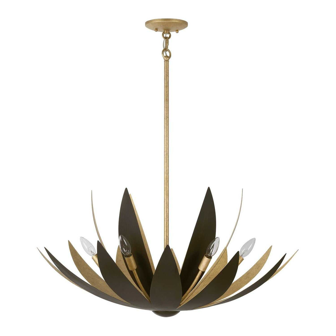 Loto Six Light Pendant in Centura and Burnished Gold Savoy House
